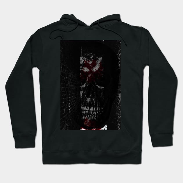 bloodied skull Hoodie by bywhacky